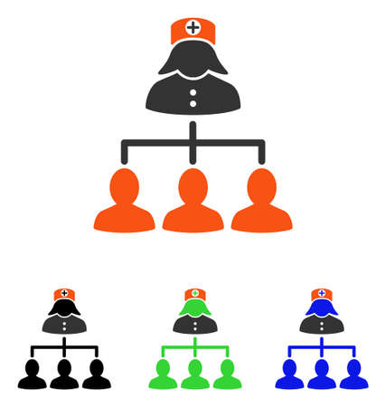 看護師の患者はベクトル アイコンです イラストのスタイルは 別の色のバージョンでフラット象徴的な色のシンボルです のイラスト素材 ベクタ Image