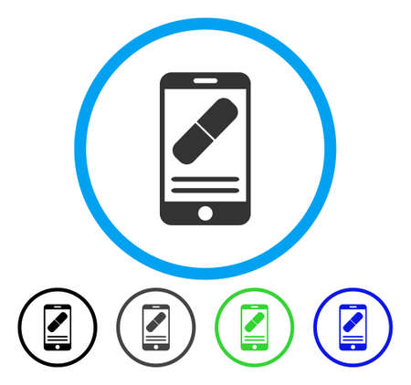 medication online information icon flat grey pictogram symbol bluegreen online sign in