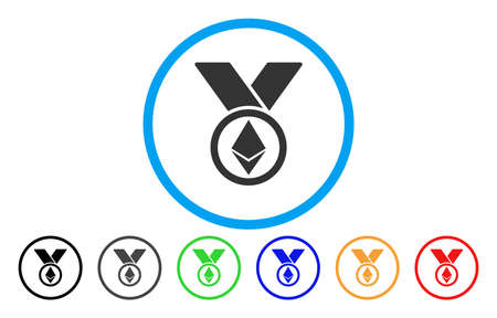 Ethereum Award Medal flat vector icon for application and web design. Иллюстрация