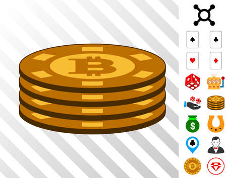 ボーナスカジノクリップアートとビットコインカジノチップコラム絵文字 ベクトルイラストスタイルはフラットな象徴的なシンボルです ギャンブルui用に設計されています のイラスト素材 ベクタ Image
