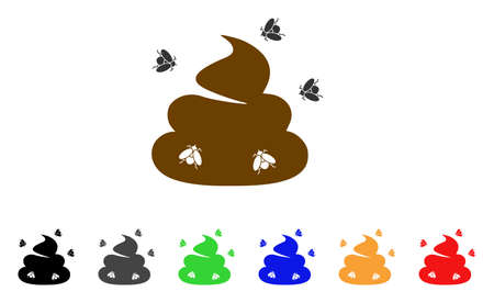 ハエの漫画で 臭い糞山のイラスト素材 ベクタ Image