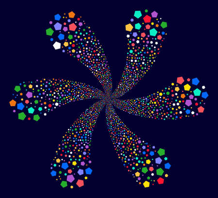 暗い背景に6枚の花びらが咲く多色六角形フィギュアカールフラワー ランダム化六角形の図形シンボルから設計された示唆ベクトルスパイラル のイラスト素材 ベクタ Image 暗い背景に6枚の花びらが咲く多色六角形フィギュアカールフラワー ランダム化六角形の図形シンボルから設計された示唆ベクトルスパイラル のイラスト素材 ベクタ Image