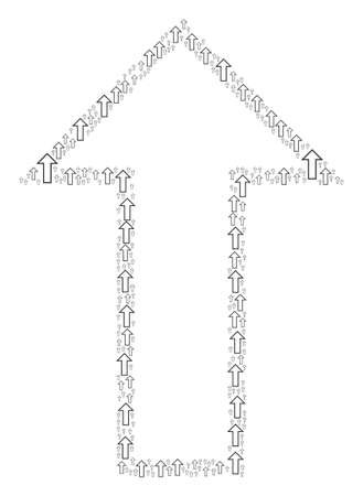 矢印アイコンの図に組み合わせた矢印イラスト シンプルなデザイン要素で作られたラスターアイコン化されたコラージュ の写真素材 画像素材 Image