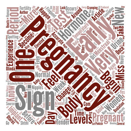 Very Early Signs Of Pregnancy Do You Know The Pregnancy Signs text background word cloud concept
