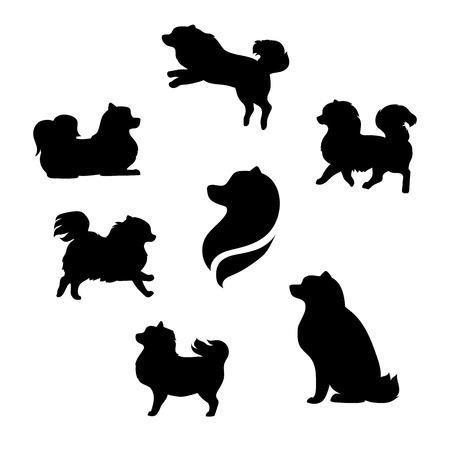 犬ビーグル犬の品種のアイコンやシルエットをベクターします さまざまなポーズのイラストのセットです のイラスト素材 ベクタ Image