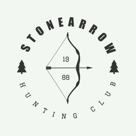 Hunting Logo In Vintage Style Vector Illustration Hunting Logo In Vintage Style Vector Illustration