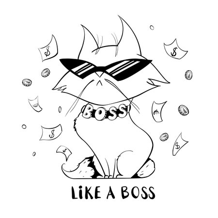 サングラスは 白い背景で隔離のおかしい猫 お金の雨の下に面白い猫 漫画のスタイルのボス猫 ベクトルの図 のイラスト素材 ベクタ Image サングラスは 白い背景で隔離のおかしい猫 お金の雨の下に面白い猫 漫画のスタイルのボス猫 ベクトルの図 のイラスト素材 ベクタ Image