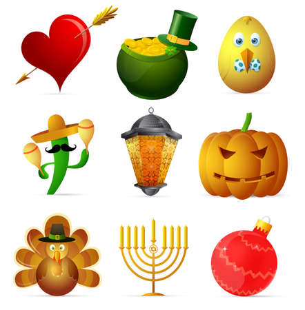 vector holiday symbols set featuring st valentines easter saint patricks day ramadan cinco de mayo thanksgiving day hanukkah halloween and - Halloween And Christmas vector holiday symbols set featuring st valentines easter saint patricks day ramadan cinco de mayo thanksgiving day hanukkah halloween and - Halloween And Christmas