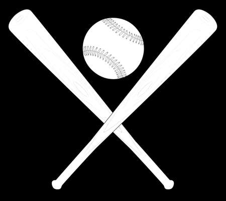Baseball With A Pair Of Crossed Baseball Bats Royalty Free Cliparts