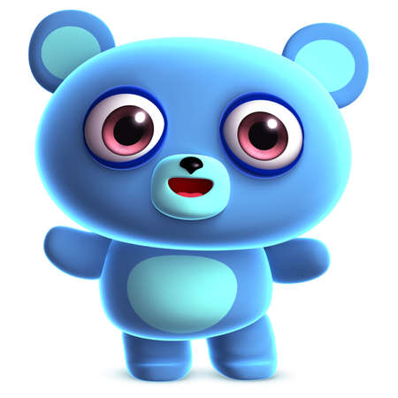 3 D のかわいい青いクマの写真素材・画像素材 Image 15612135