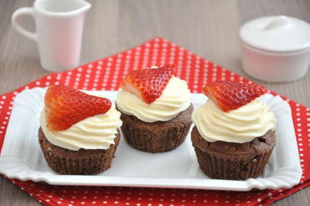 Strawberry Chocolate Cupcake Stock Photo Picture And Royalty Free