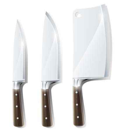 Kitchen Knife Vector set of kitchen knife vector illustration isolated on white Kitchen Knife Vector set of kitchen knife vector illustration isolated on white