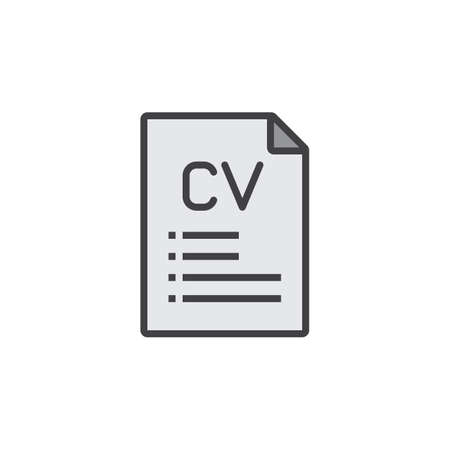 CV Resume Line Icon Filled Outline Vector Sign Linear Pictogram Impressive Resume Logo CV Resume Line Icon Filled Outline Vector Sign Linear Pictogram Impressive Resume Logo