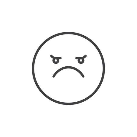 赤の怒った顔の絵文字ライン アイコン アウトライン ベクトル記号 直線的なスタイルのピクトグラムが白で隔離 絵文字スマイリー記号 ロゴの図です 編集可能なストローク のイラスト素材 ベクタ Image 赤の怒った顔の絵文字ライン アイコン アウトライン ベクトル記号 直線的なスタイルのピクトグラムが白で隔離 絵文字スマイリー記号 ロゴの図です 編集可能なストローク のイラスト素材 ベクタ Image