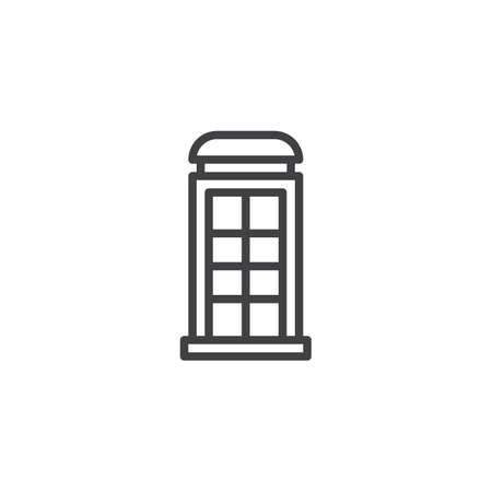 電話ボックスは アウトラインアイコン ラインベクトル記号 白に分離された線形カラフルなピクトグラムを埋め尽くしました 公衆電話ブースシンボル アイコン イラスト ピクセルパーフェクトベクターグラフィックスのイラスト素材 ベクタ Image