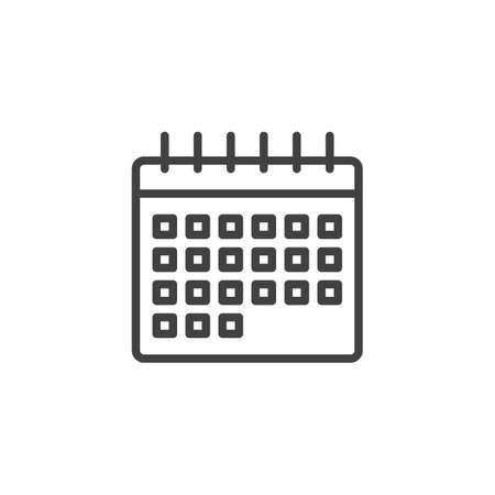 calendar outline icon linear style sign for mobile concept and calender outline