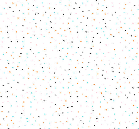 かわいいシームレス パターンまたは白地にカラフルな水玉模様のテクスチャ 子供たちの背景 ブログ Web デザイン スクラップ ブック パーティーやベビー シャワーの招待状 結婚式のカードに使用されます のイラスト素材 ベクタ Image