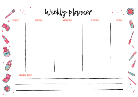 weekly planner template for daily activity organizer with to activity planner template