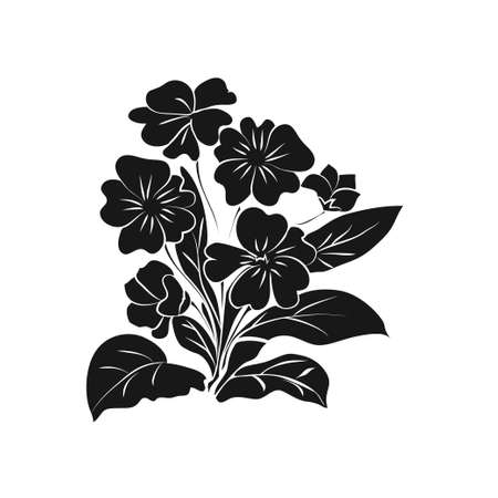 白い背景にプリムローズのイラスト 白い背景にプリムラの黒いシルエット ベクトルのイラスト のイラスト素材 ベクタ Image 白い背景にプリムローズのイラスト 白い背景にプリムラの黒いシルエット ベクトルのイラスト のイラスト素材 ベクタ Image
