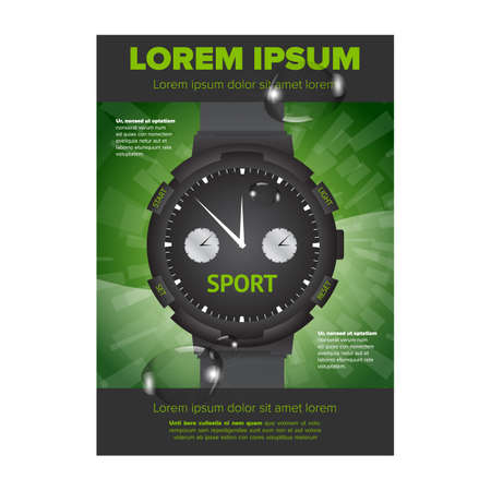 flyers design with black and white watches royalty free cliparts flyers watches