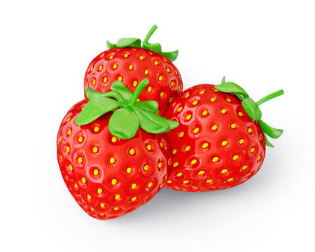 Juicy strawberry isolated on a white background