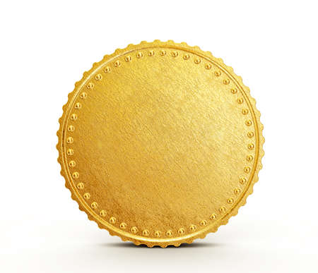 Gold coin: xu khái niệm cô lập trên nền trắng