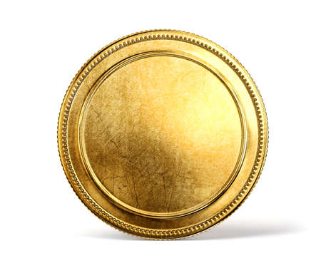 Gold coin: đồng tiền vàng bị cô lập trên một nền trắng