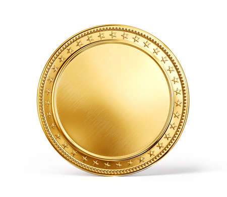 Gold coin: đồng tiền vàng bị cô lập trên một nền trắng