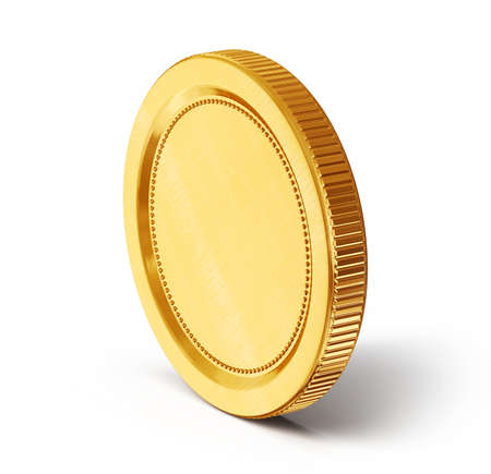 Gold coin: đồng tiền vàng bị cô lập trên một nền trắng