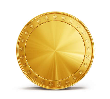 Gold coin: đồng tiền vàng bị cô lập trên một nền trắng