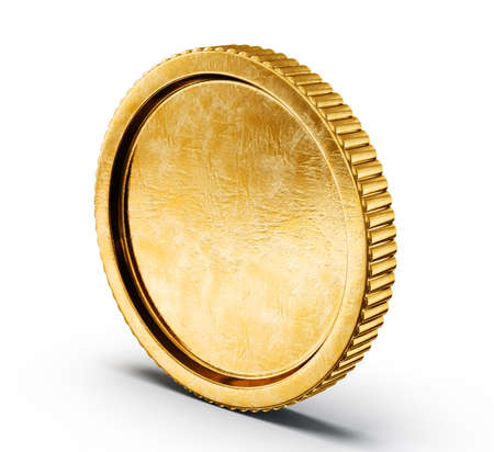 Gold coin: golden coin isolated on a white backgroound