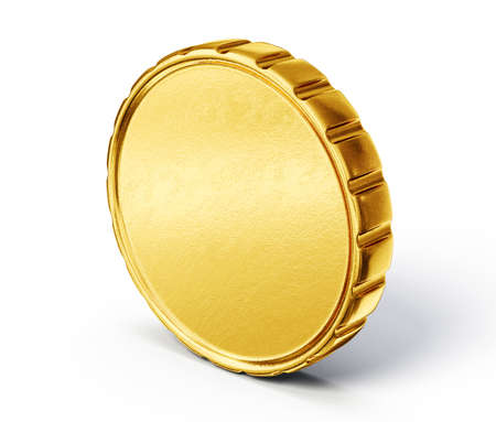 Gold coin: đồng tiền vàng bị cô lập trên một màu trắng. 3d minh họa Kho ảnh