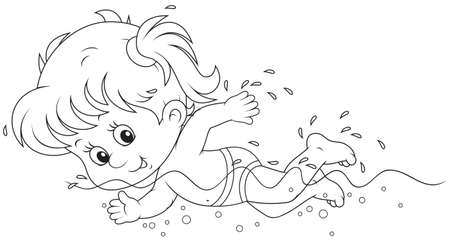Girl swims Stock Photo