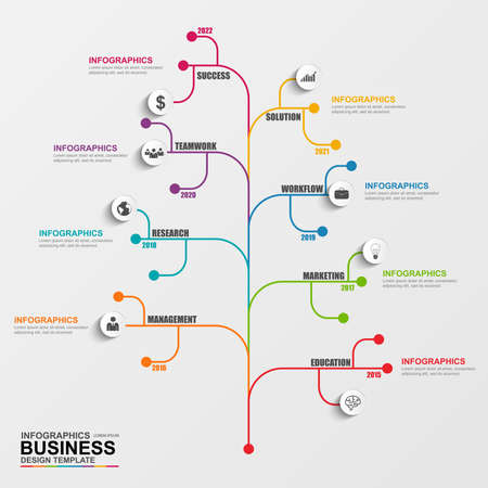 Infographic Tree Vector Design Template Royalty Free Cliparts