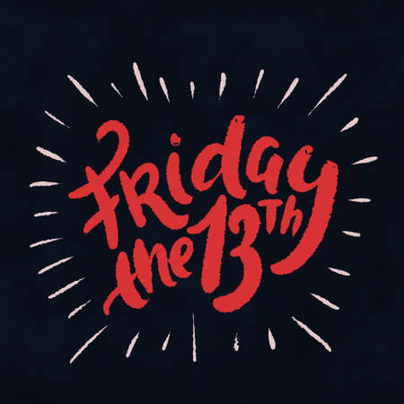 Friday the 13th. hand lettering. vector hand drawn illustration.