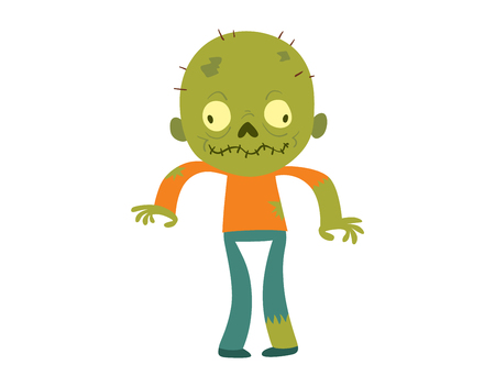 カラフルなゾンビ怖い漫画のキャラクターと魔法の人々 はボディ部分漫画楽しいです かわいい緑漫画ゾンビ文字体モンスター ベクトル イラスト部分離された ホラー ゾンビの人々のイラスト素材 ベクタ Image