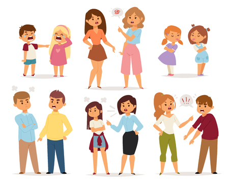カップルの男と女が喧嘩します のイラスト素材 ベクタ Image