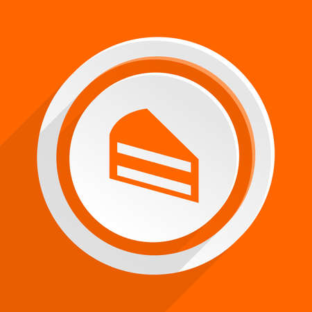 Web およびモバイル アプリのオレンジ ケーキ フラット デザイン モダンなアイコン の写真素材 画像素材 Image