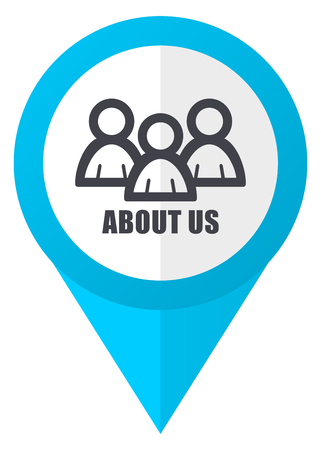 About us blue pointer icon