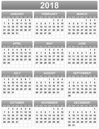 simple calendar template for year 2018 horizontal album orientation horizontal calendar template