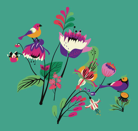 家具 花と鳥の装飾付き 花と鳥の装飾