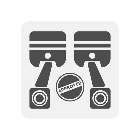 エンジンのピストンの要素を持つ車診断アイコン 自動車修理サービス シンボル自動車センター ピクトグラム分離ベクトル図のイラスト素材 ベクタ Image