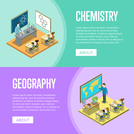 教室で化学を教える先生イラストのイラスト素材 ベクタ image 52177513