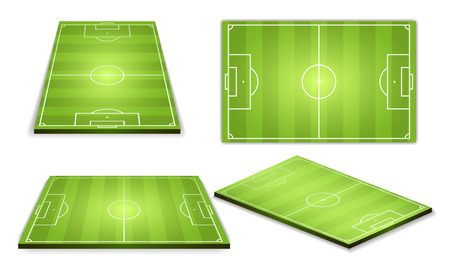 ゲームのためのサッカーグリーンフィールドのセットのイラスト素材 ベクタ Image