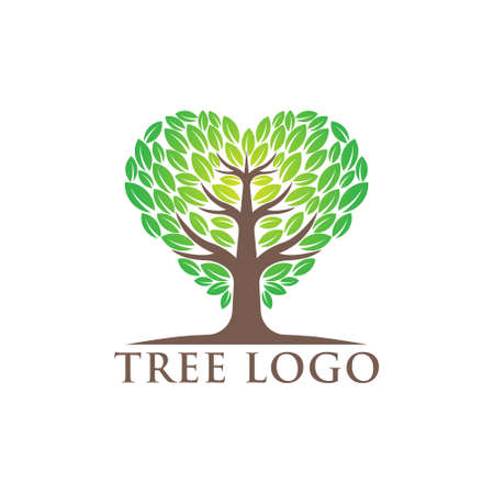 Tree logo design vector illustration. abstract tree logo vector in creative design concept for nature, agriculture and farm business. tree logo, icon, sign and symbol vector design illustration.