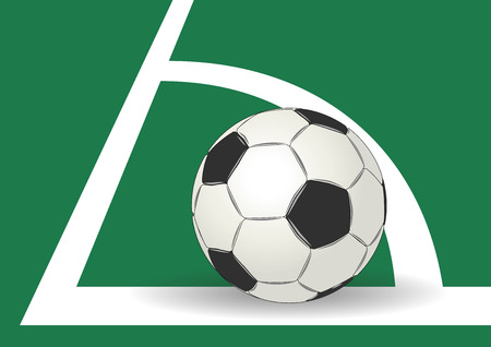 サッカー グラウンドの隅にサッカー ボール サッカーのイラスト素材 ベクタ Image