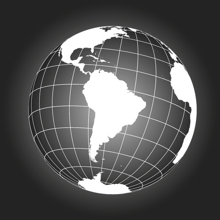 Globe Carte Centree Sur Le Pole Nord Projection Orthographiques Avec Graticule Carte Vectorielle Clip Art Libres De Droits Vecteurs Et Illustration Image