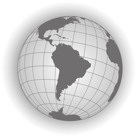 Globe Carte Centree Sur Le Pole Nord Projection Orthographiques Avec Graticule Carte Vectorielle Clip Art Libres De Droits Vecteurs Et Illustration Image