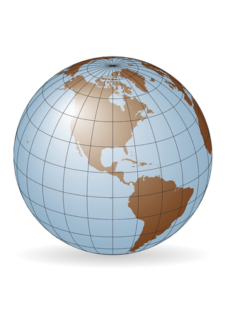 Globe Carte Centree Sur Le Pole Nord Projection Orthographiques Avec Graticule Carte Vectorielle Clip Art Libres De Droits Vecteurs Et Illustration Image