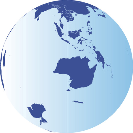 Globe Carte Centree Sur Le Pole Nord Projection Orthographiques Avec Graticule Carte Vectorielle Clip Art Libres De Droits Vecteurs Et Illustration Image